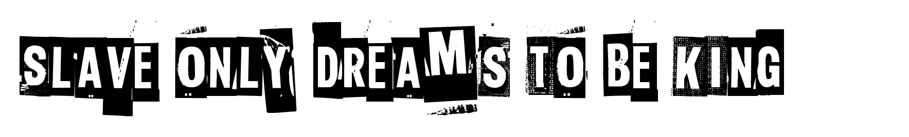 Slave only dreams to be king