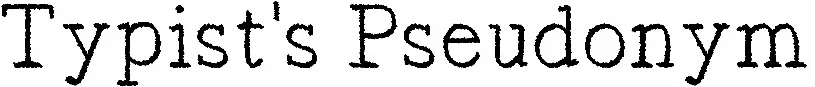 Typist's Pseudonym
