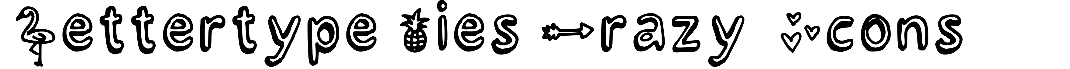 Lettertype Mies Crazy Icons