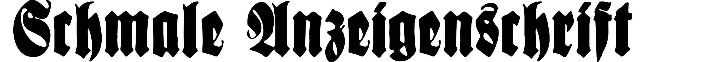 Schmale Anzeigenschrift