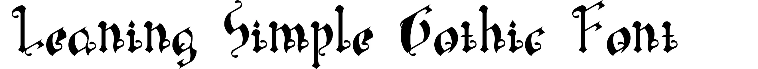 Leaning Simple Gothic Font